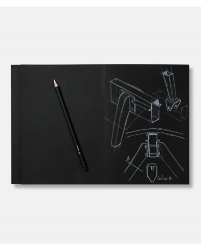 Archiblack - black sketchbook + white pencil